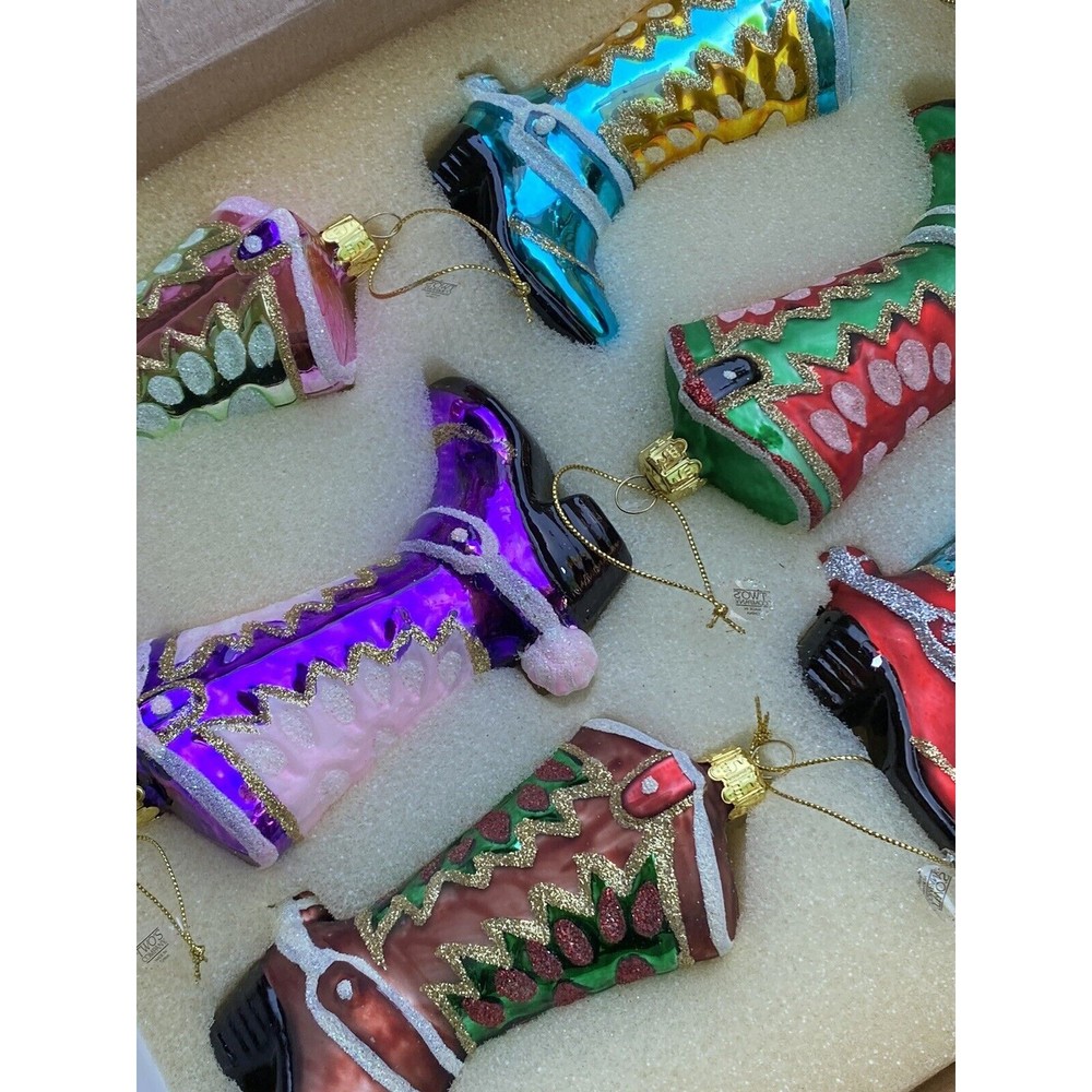 Cowboy Boot Ornament 4.75 Inch Western Christmas Set of 6 TWO's Co. - Picture 10 of 14